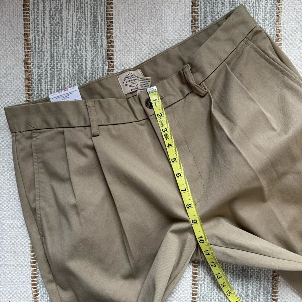 St John’s Bay Tan Classic Fit Pleat Front Easy Care Straight Leg Men’s 34 x 29 - Picture 9 of 11